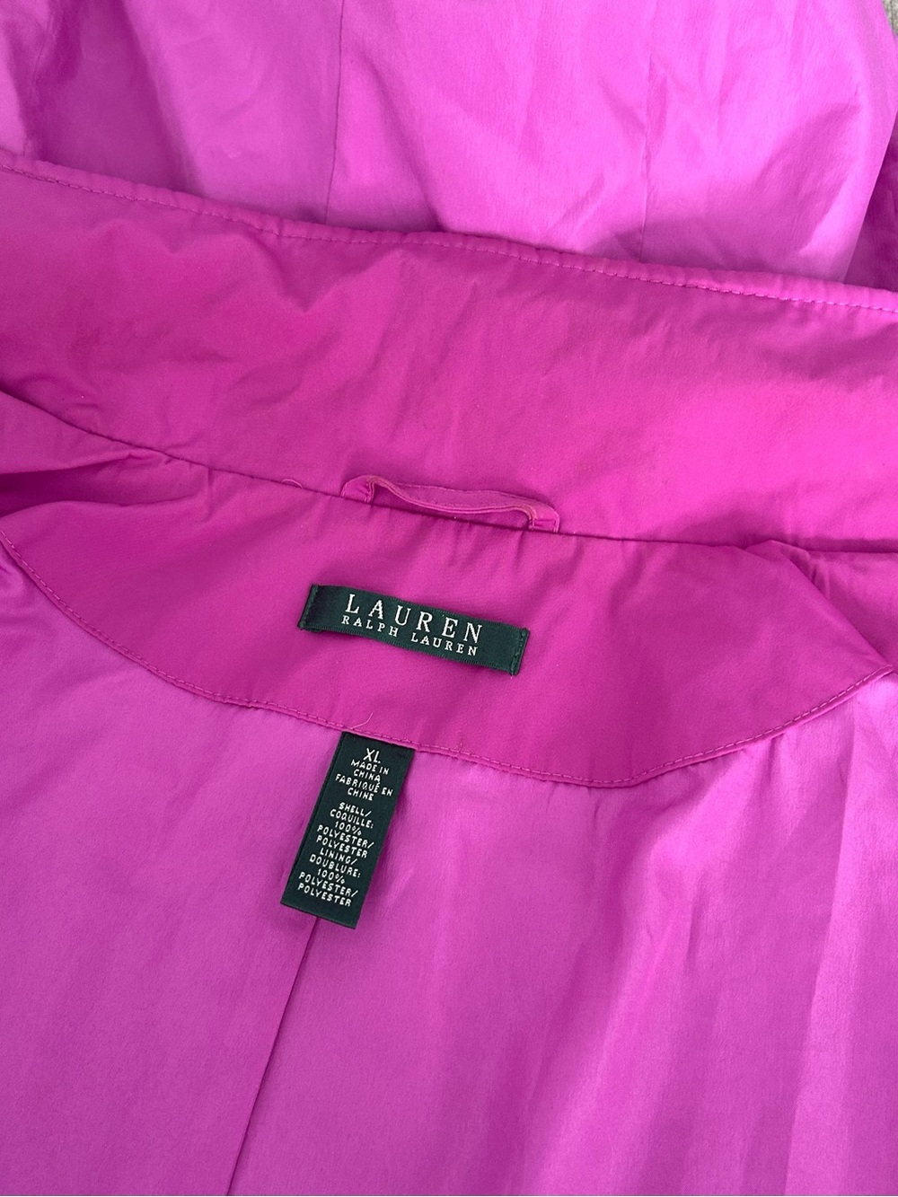 Ralph Lauren Hooded Raincoat in Bright Fuchsia - Picture 3 of 8